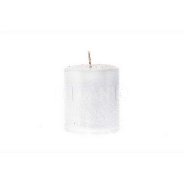 Candela pillar lucid h cm 10 x d 9 colore argento merc. - Principale