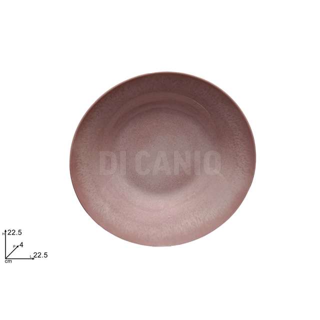 Piatto fondo cm,22,5 porcellana rosa - Principale