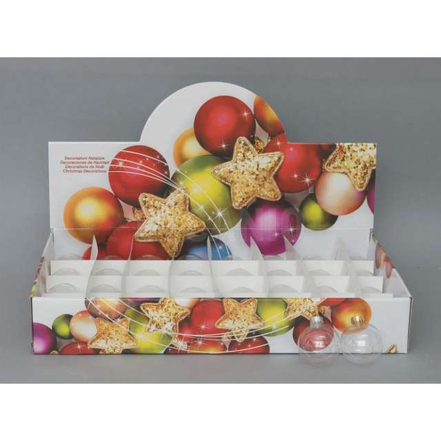 Display sfera pvc mm.70 trasparente tappino metallo argento_oro ass. euron.pl-66 - Principale