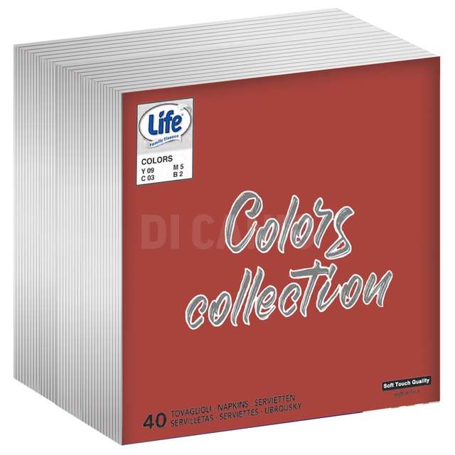 Tovagliolo 38x38 rosso 2 veli 40pz life - Principale