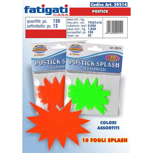 Postick 10 fogli splash ass. - Principale