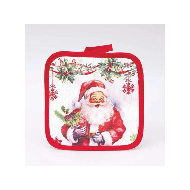 Presina quadrata cm.17 poliestere babbo natale - Principale