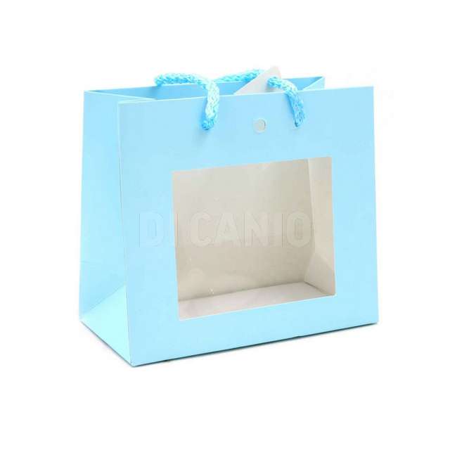 Busta plastificata opaca f.to 24x14x19.5 window azzurro - Principale