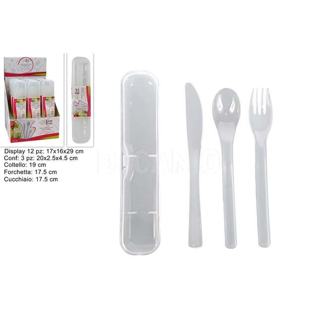 Posate riutilizzabili set 3pz c astuccio in display - Principale