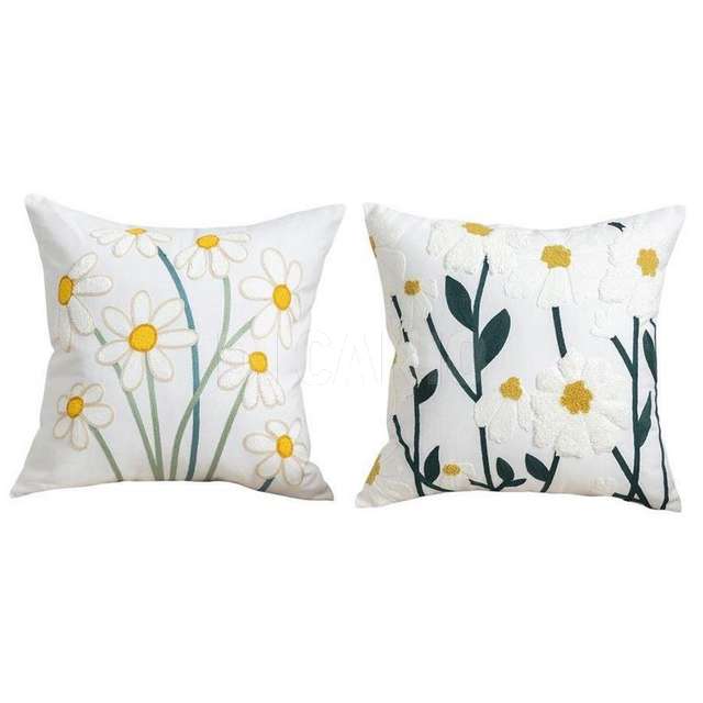 Cuscino tessuto cm.45x45 con fiori 2 assrtiti - Principale