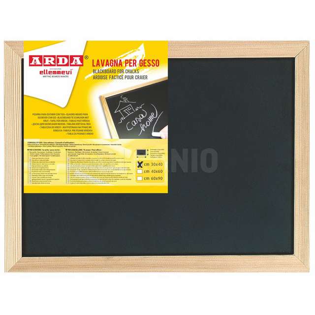 Lavagna nera 30x40 cornice legno arda - Principale