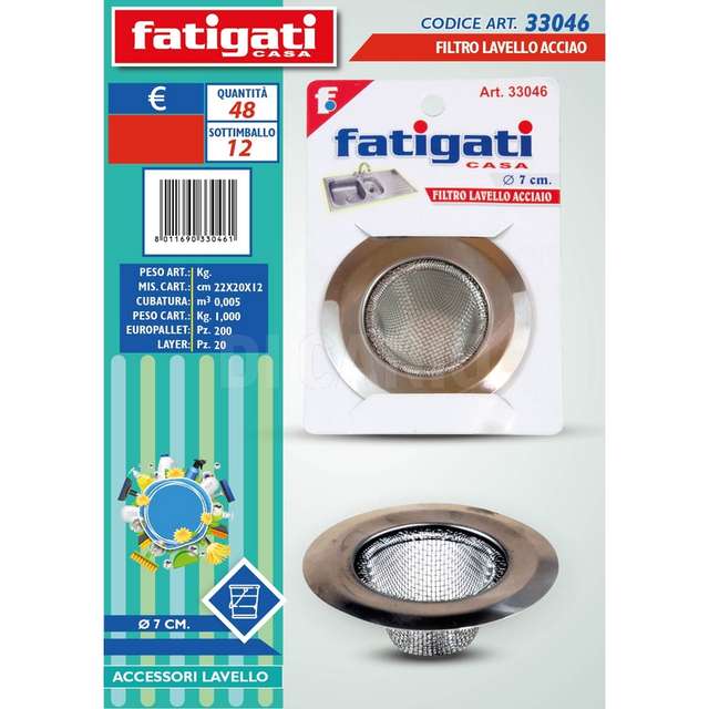 Filtro lavello acciao d.:7cm. - Principale