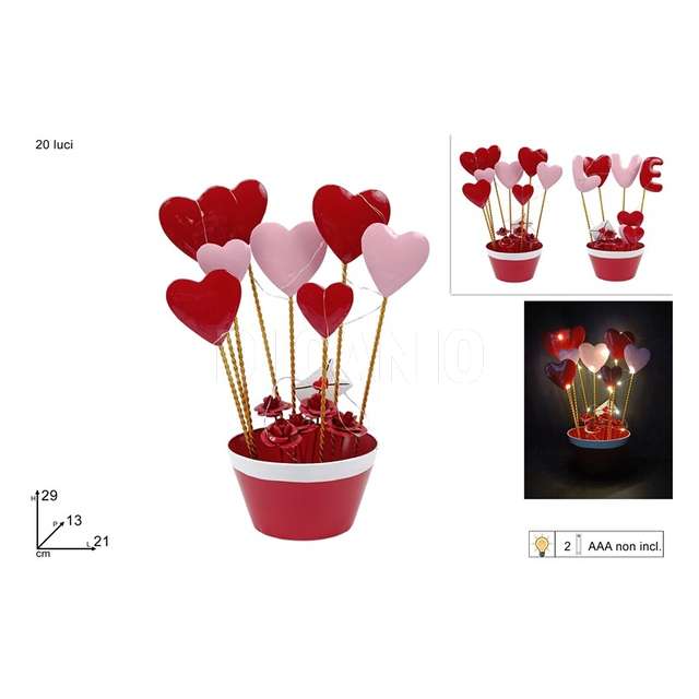 Decorazione metallo fiori e colori con filo 20 luci 2 assortito - Principale