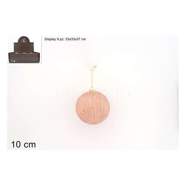 Palla vetro 10cm rosa antico con effetghiacciato ks21-due-56 ball-oldpink - Principale