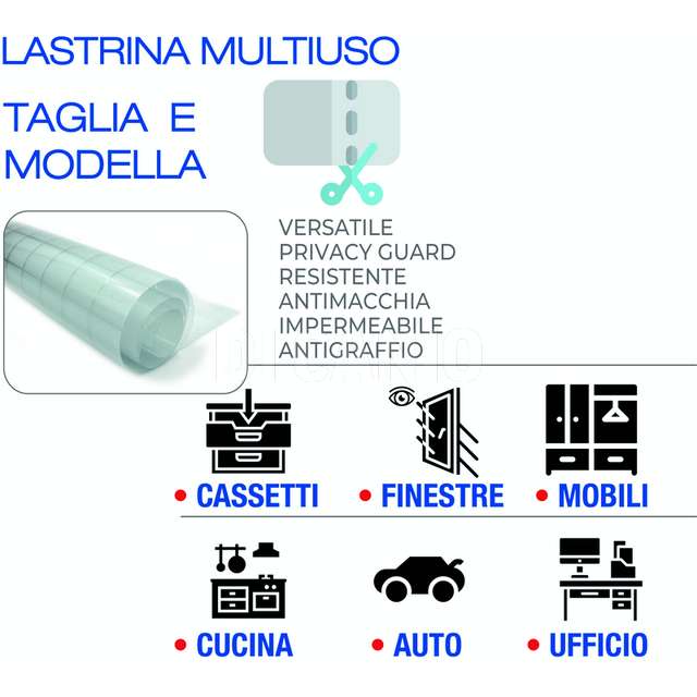 Lastrina pvc multiuso taglia e modella cm.50x100 - Principale