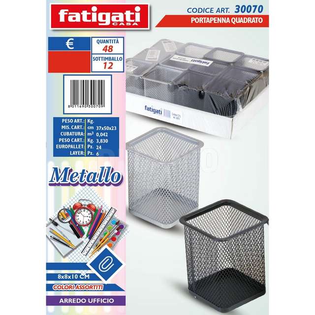 Portapenna met.quadrato 8x8x10 - Principale