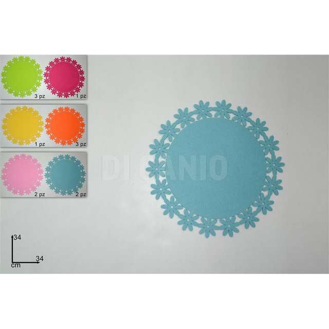 Centrino feltro tondo 34cm 6col due e. 094-1 d.esse - Principale