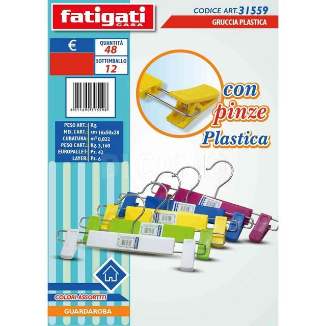 Gruccia plastica con pinzr - Principale