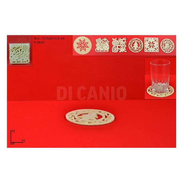 Sottobicchiere feltro cm.10 set 6 pz due esse - Principale