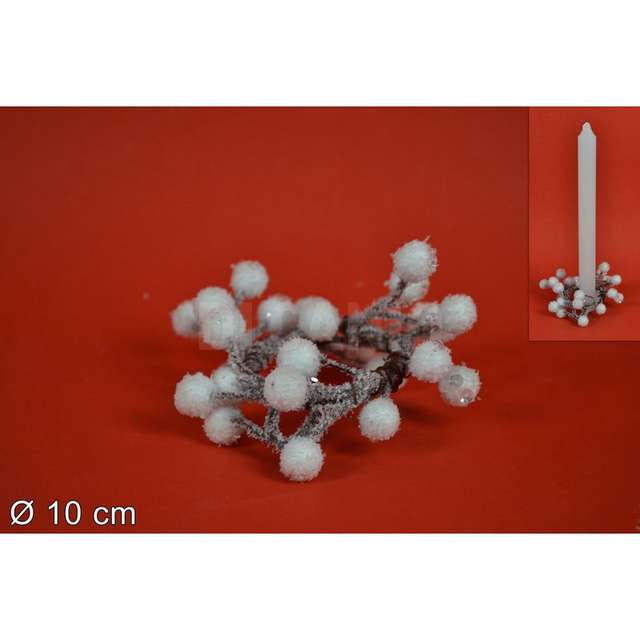 Girocandela bacche innevate 10 cm art. bmt-926a2 d.e. - Principale
