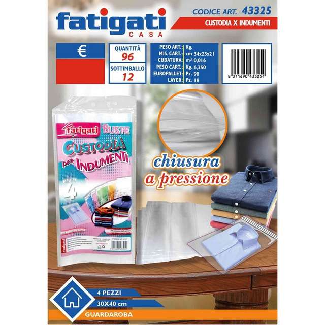 Custodia x indumenti 4pz 30*40 c/cherniera - Principale