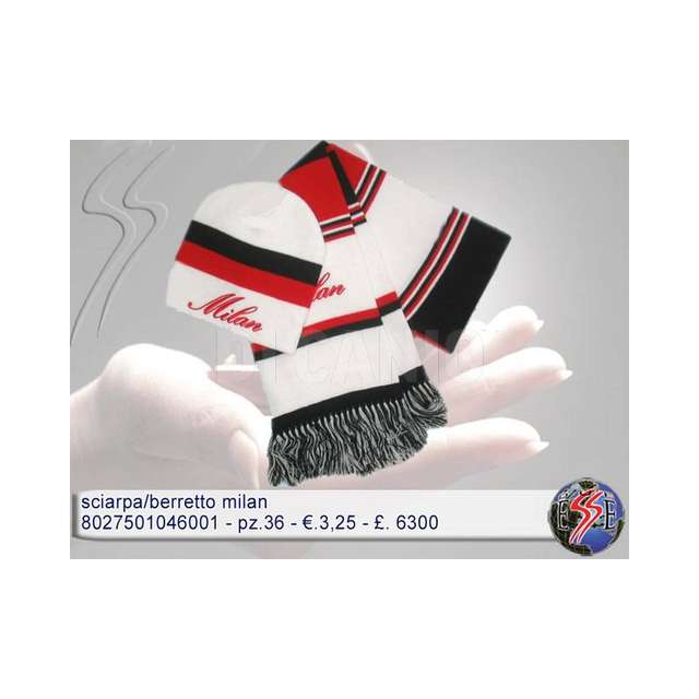 Set sciarpa+berretto rosso nero (36) due esse. - Principale