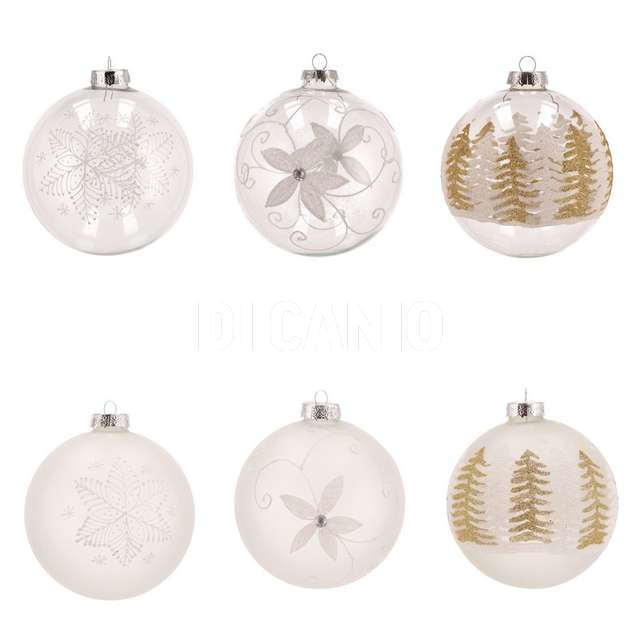 Sfera in vetro trasparente assortita diametro 12 cm - Principale
