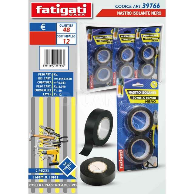 Nastro isolante nero 16mmx10mt 2pz - Principale