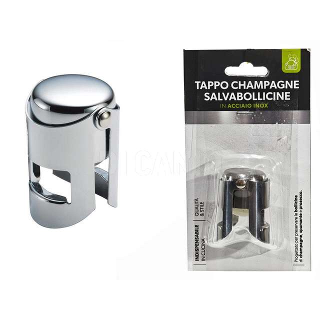 Tappo champagne cromato in blister - Principale