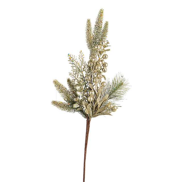 Ramo admiral bacche oro h60cm polistirolo plastica fil di ferro 60h - Principale