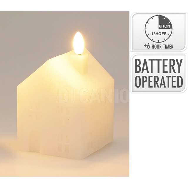 Candela casa 8cm led bianca - Principale