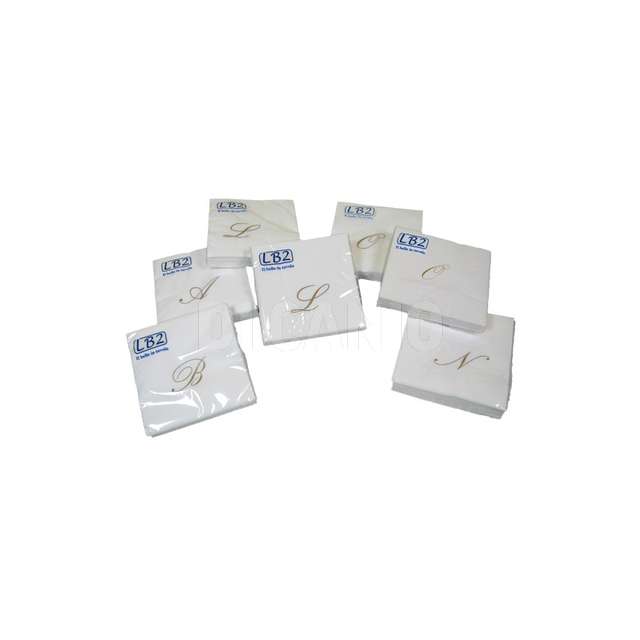 20 tovaglioli cm.25x25 lettera e telesia - Principale