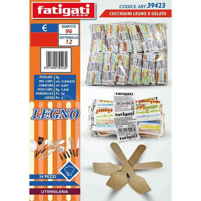 Cucchiaini legno x gelato imb.sing. - Principale