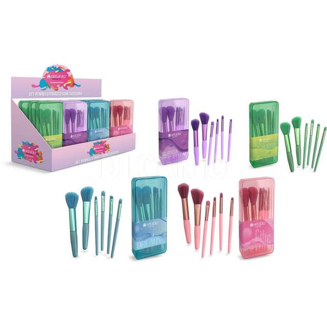 Set pennelli make up 6pz con box in display - Principale