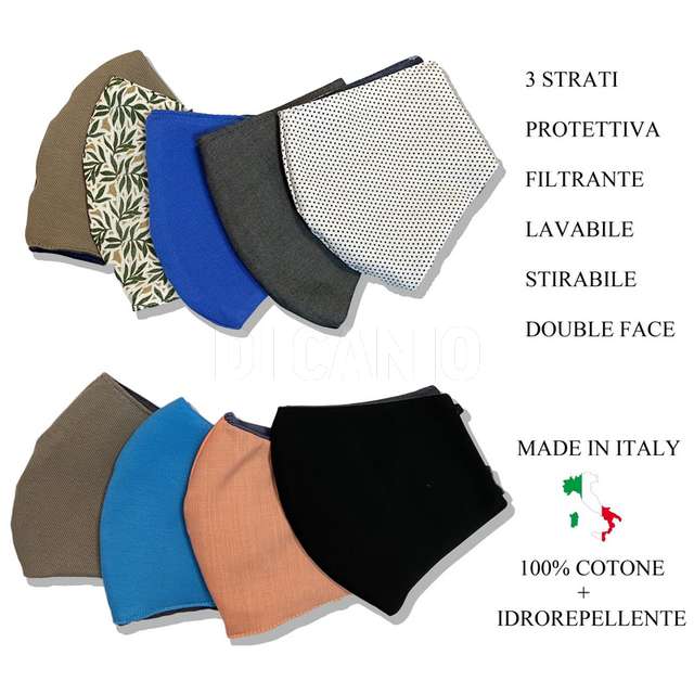 Mascherina accessorio moda cotone filtrante lavabile - Principale