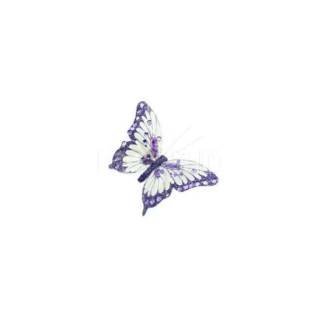 Farfalla viola con clip cm.16 (12_240) partenope - Principale
