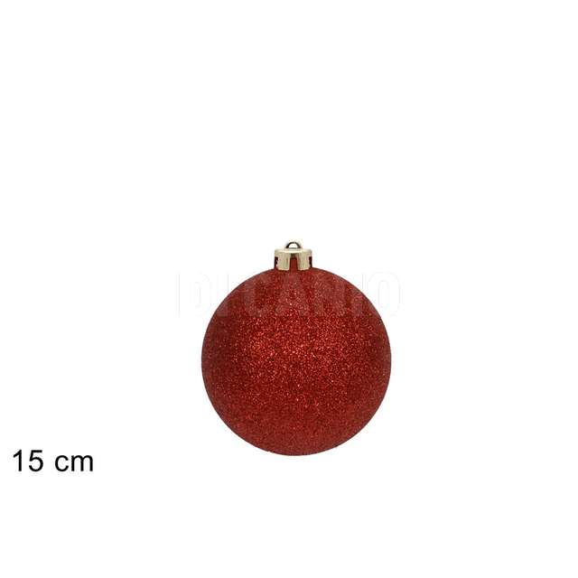 Palla 15 cm. glitterata rossa - Principale