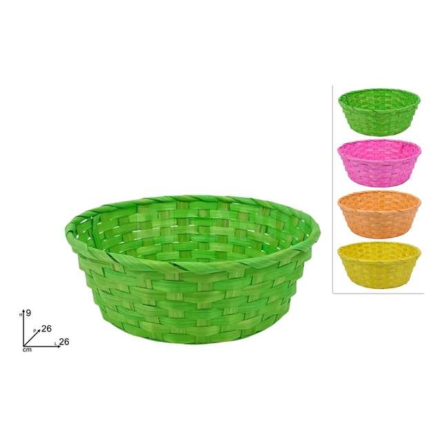 Cestino tondo cm.26x9 4 coloru - Principale
