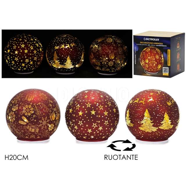 Palla dm.15cm luce e movimento rosso 3ass - Principale