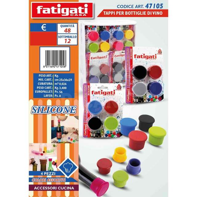 Tappi x bottiglie di vino 4pz in si - Principale