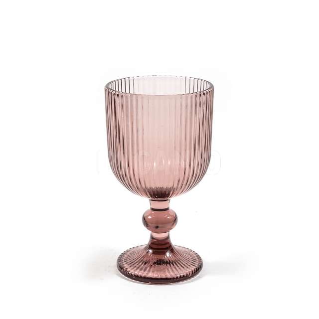 Bicchiere calice in vetro 230 ml colorato rosa cipria - Principale