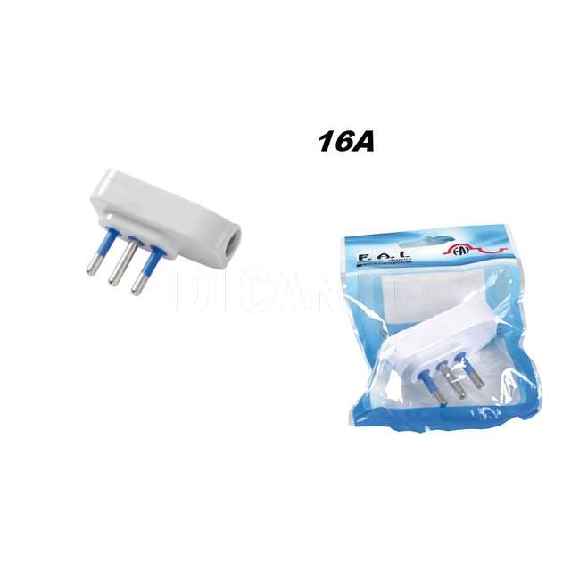 Spina piatta 2p +t 16a 250 v bianca flowpack fai - Principale