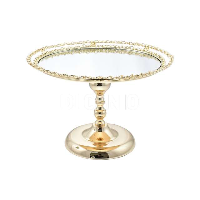 Alzata 35x35x23 cm. oro metallo - Principale