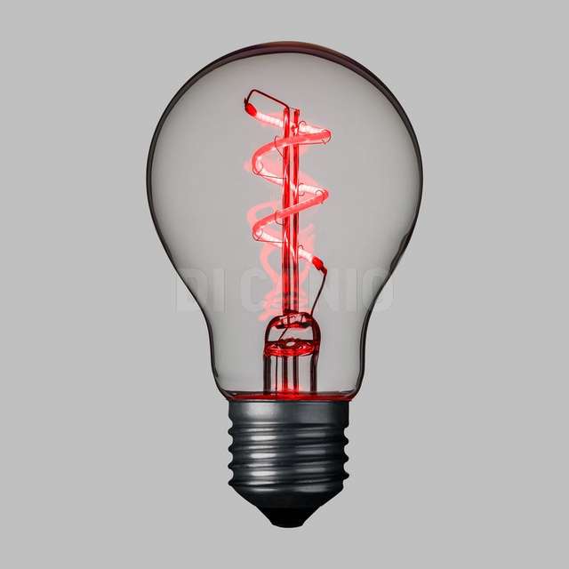 Lampada vetro trasparente party light e27 36v goccia led rossa - Principale