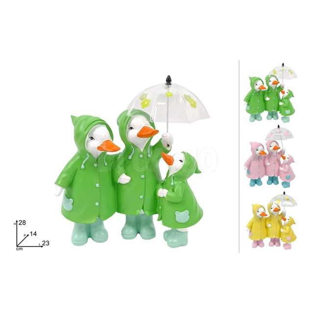 Famiglia papere con ombrello 4 colori - Principale
