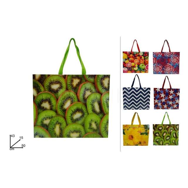 Borsa spesa 50x43x15 plastificata fantasie ass. - Principale