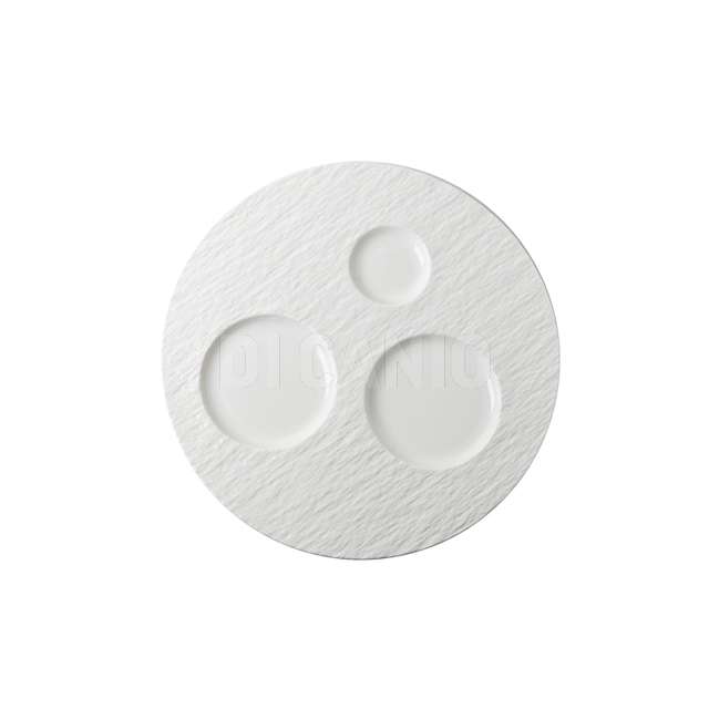 Piatto tartare cm.30 int. cm.10 + cm.6 ttouch me bianco - Principale