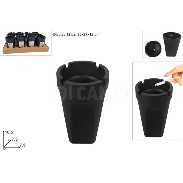 Posacenere plastica 7,5x10,5cm neroin - Principale