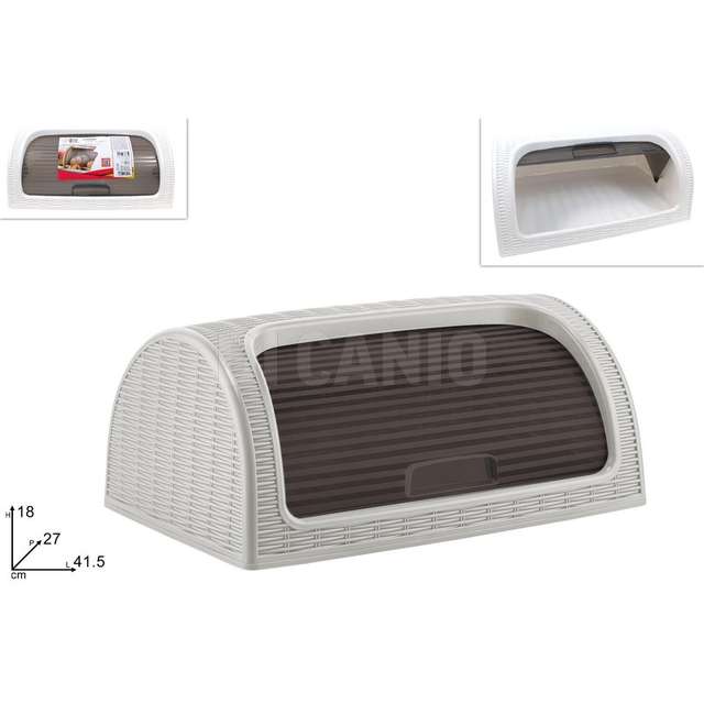 Portapane in plastica effetto rattan bianco - Principale