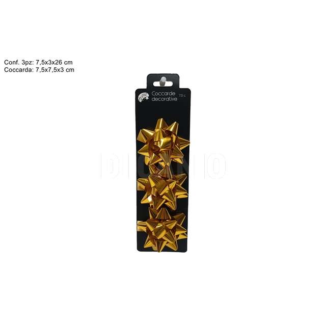 Coccarde lucide 7.5 cm. set 3 pz oro - Principale