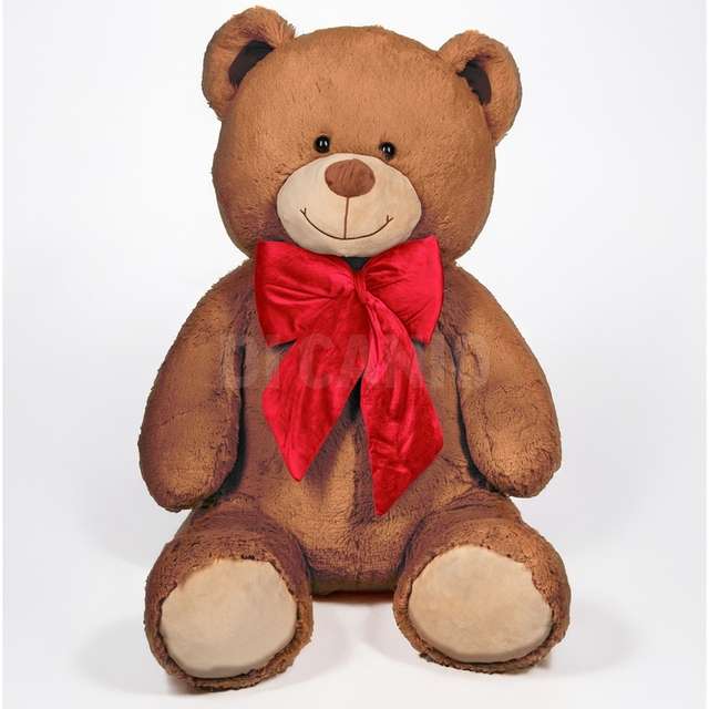 Peluche marrone fiocco rosso cm.95/130 - Principale