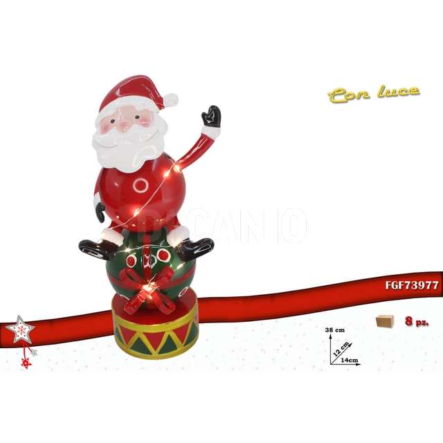 Babbo natale metallo led 14x12x38 - Principale