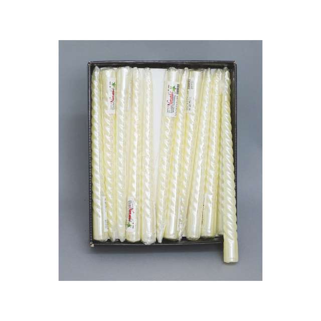 Candela torciglione cm.2x24h bianca perlata - Principale