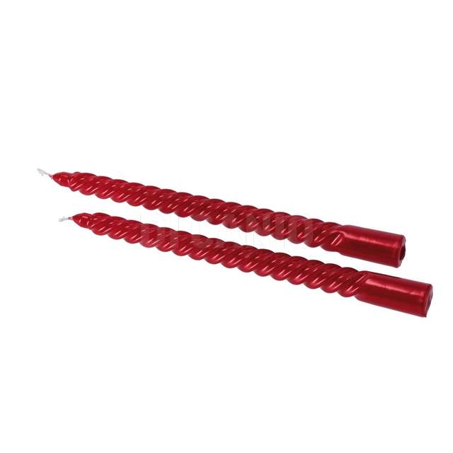 Set 2 candela spirale metall rosse cm30 - Principale