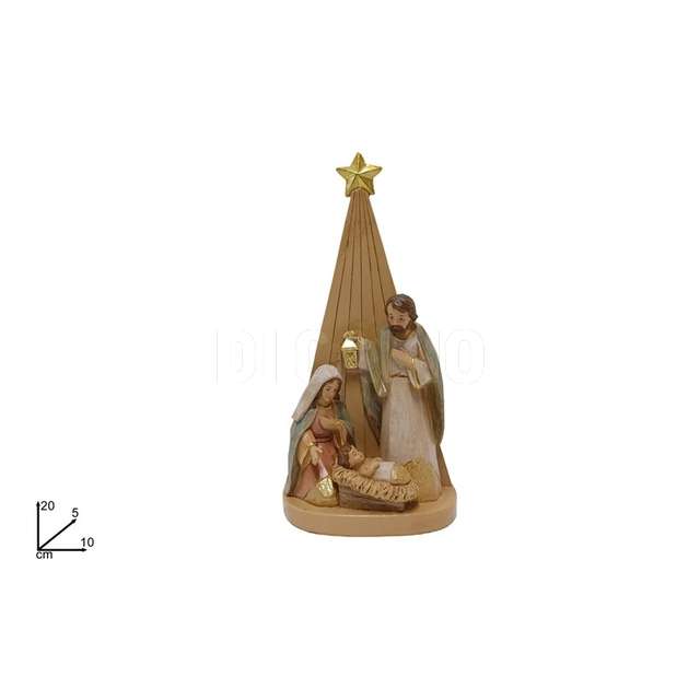 Nativitacon stella 20 cm. effetto legno - Principale